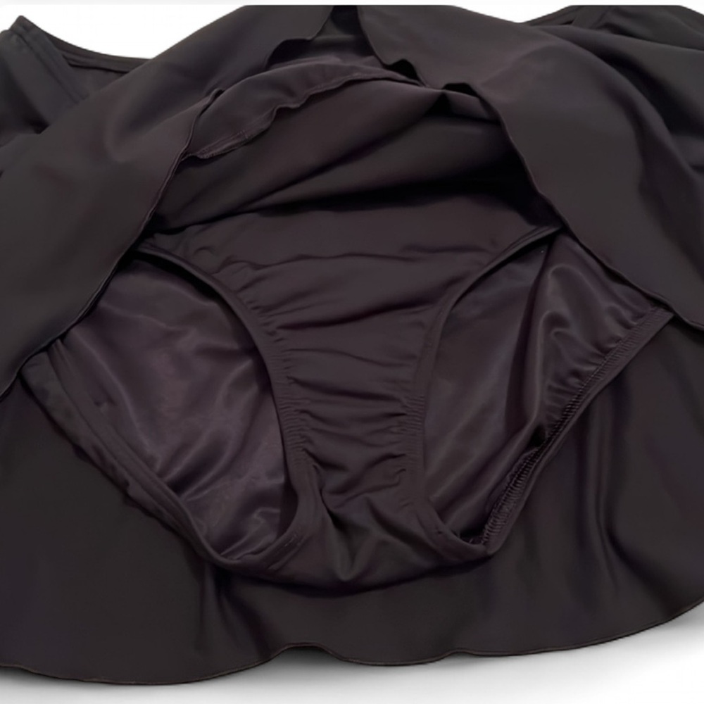 Lands’ End Black Flounce Swim Skirt 16W - Picture 4 of 7